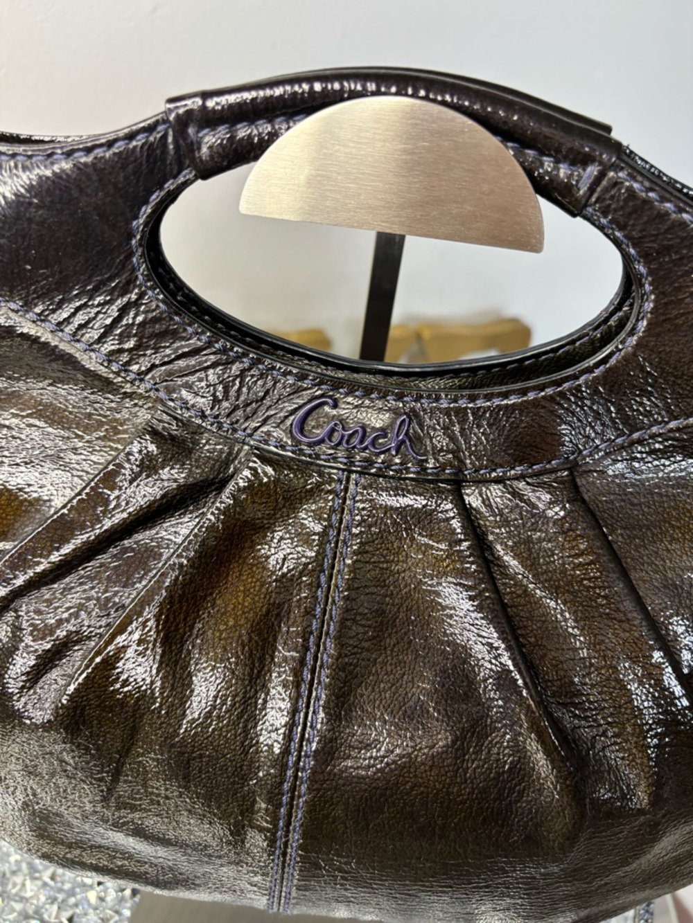 Coach 2009 Lexi Pleated Patent Leather Crossbody EUC - Picture 3 of 12